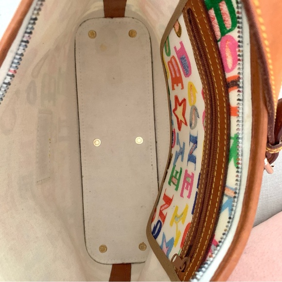DOONEY & BOURKE Rainbow Lettering Pebble Grain Leather Hobo Bag - Picture 10 of 15